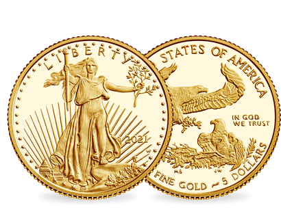 USA 2021: 1/10 Unze Gold Eagle mit legendärem Adler-Motiv