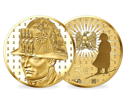 Frankreich 2021: 5 Euro-Goldmünze zu Napoleons 200. Todestag