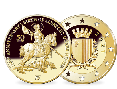 Malta 2021: 50 Euro Gold-Gedenkmünze "550. Geburtstag Albrecht Dürer"