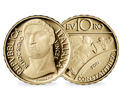Italien 2021: 10 Euro Gold-Gedenkmünze "Konstantin der Große"
