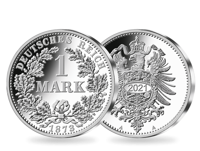Neuprägung der ersten 1-Mark-Münze Deutschlands