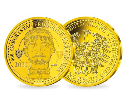 Goldprägung "900. Geburtstag Friedrich Barbarossa"