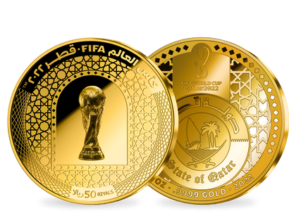 FIFA World Cup Qatar 2022™: 1-Unzen-Goldmünze Katar „Offizielle Trophäe“!