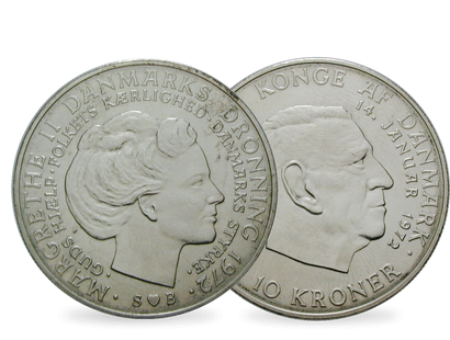 Dänemark 10 Kronen 1972 Margrethe II. - Tod von Friedrich IX. 