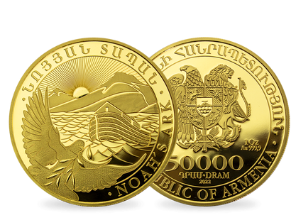 Seltener Erstabschlag: Gold-Anlagemünze "Arche Noah" - Armenien 2022