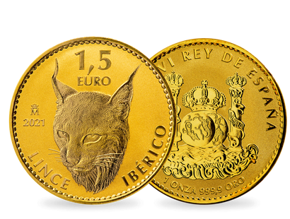 Spanien 2021: Erste Gold-Euro-Anlagemünze "Iberischer Luchs"