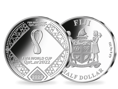 Offizielle Silber-Gedenkmünze zur FIFA Fussball-Weltmeisterschaft Katar 2022™
