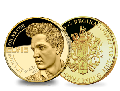 Monnaie de 1/10 once d'or pur «Elvis Presley - C'est maintenant ou jamais»