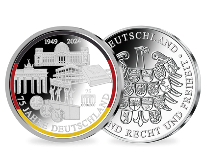 Die gigantische 3-Unzen-Silber-Jubiläumsprägung „75 Jahre Deutschland“!