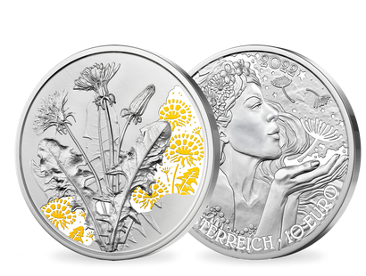 10 Euro-Silbermünzen-Serie „Mit der Sprache der Blumen“ – "Der Löwenzahn"