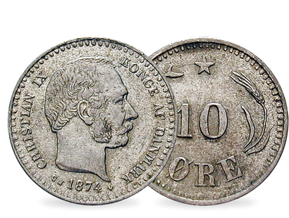 Die erste 10-Öre-Silbermünze Dänemarks – Christian IX. 1874-1905