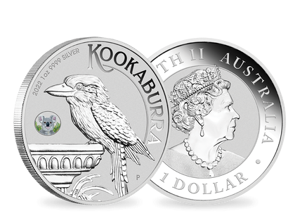 Australien 2022: 1 Unzen Silbermünze "Kookaburra" - mit Koala-Privy Mark