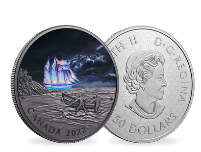 Monnaie de 5 onces en argent  « Bateau  fantôme lumineux »  Canada 2022