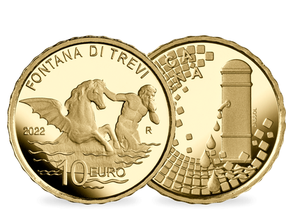 Italien 2022: 10 Euro Gold-Gedenkmünze "Trevi Brunnen - Fontana di Trevi"