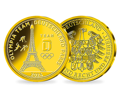 Die einzige offizielle Gold-Gedenkprägung "Team Deutschland in Paris 2024"