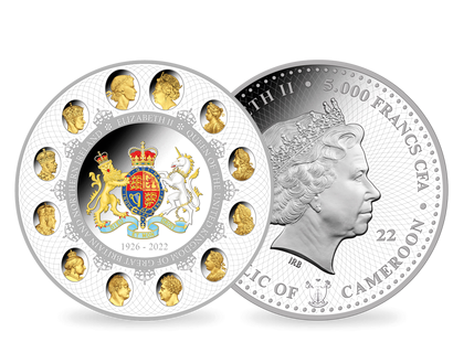 1 Kilo Silbermünze "12 Porträts der englischen Königinnen und Könige"