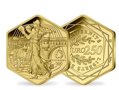 Frankreichs 250 Euro Hexagon Goldmünze "Die Säerin" zu Paris 2024!