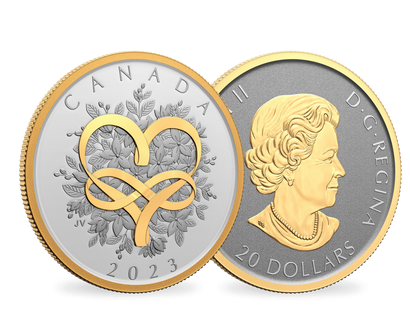 Kanada 2023: Silbermünze mit Teilvergoldung "Liebe feiern/Celebrate Love"