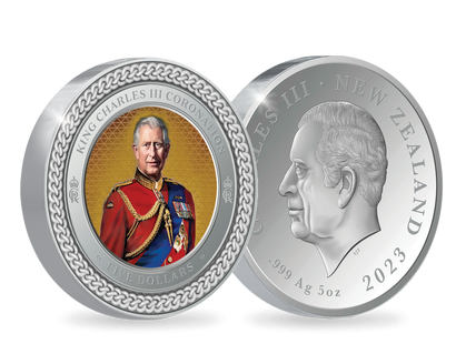 Neuseeland 2023: 5-Unzen-Silber-Gedenkmünze "Krönung König Charles III."