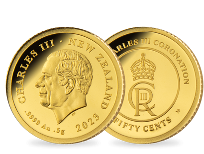 Neuseeland 2023: Die 1/2 g-Gold-Gedenkmünze "Krönung König Charles III."
