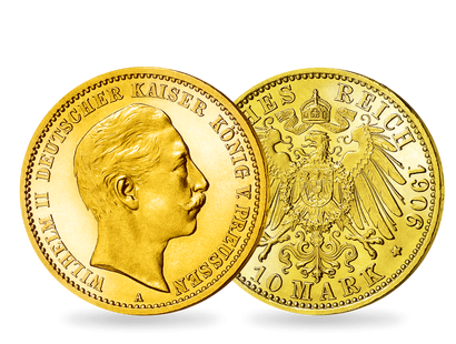 Der letzte deutsche Kaiser in massivem Gold