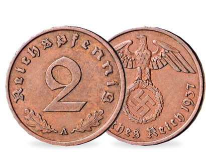 Drittes Reich 2 Reichspfennig 1936-1940