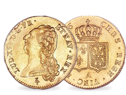 Monnaie ancienne en or "Double Louis d'or Louis XVI" qualité  superbe