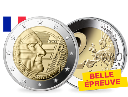 Monnaie commémorative de 2 Euros «Jacques Chirac» 2022 - BE - épuisée à la Monnaie de Paris