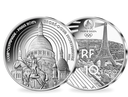 Monnaie de 10 Euros en argent pur «PARIS 2024 - Série Héritage: Montmartre» 2022