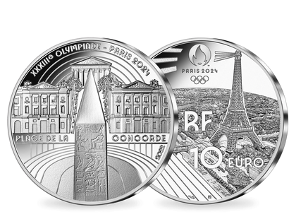 Monnaie de 10 Euros en argent pur «PARIS 2024 - Série Héritage: Place de la Concorde» 2022