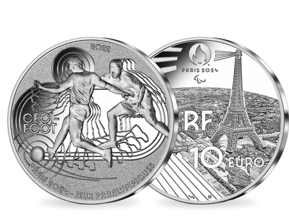 Monnaie de 10 Euros en argent pur «PARIS 2024 - Les Sports: Cécifoot» 2022