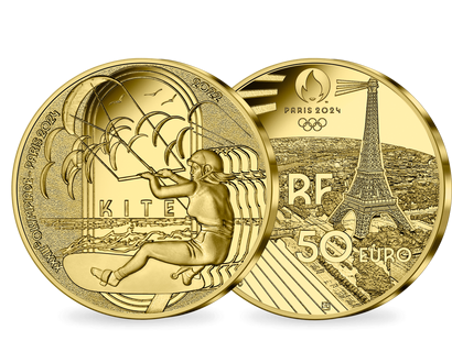 Monnaie de 50 Euros en or pur «PARIS 2024 - Les Sports: Kite» 2022