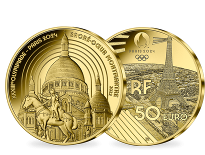 Monnaie de 50 Euros en or pur «PARIS 2024 - Série Héritage: Montmartre» 2022
