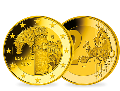 Frappe 2 Euros dorée «Puerta del Sol» Espagne 2021