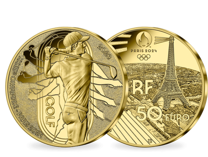 Monnaie de 50 Euros en or pur «PARIS 2024 - Les Sports: Golf» 2023