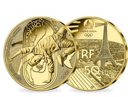 Monnaie de 50 Euros en or pur «PARIS 2024 - Les Sports: Breaking» 2023