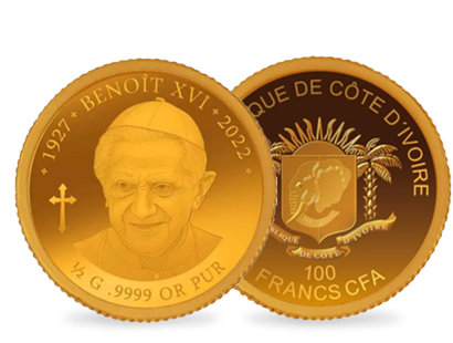 Monnaie en or le plus pur « Benoît XVI » 2022