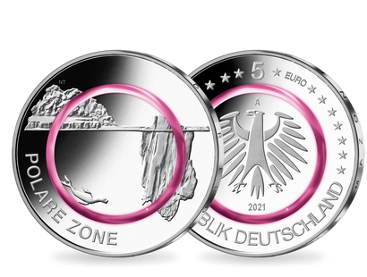 Deutschlands offizielle 5-Euro-Münze 2021 – Polare Zone