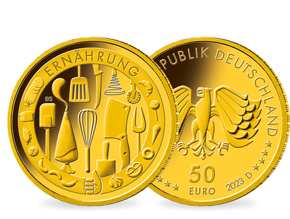 Die offizielle deutsche 50-Euro-Goldmünze 2023 "Ernährung" 