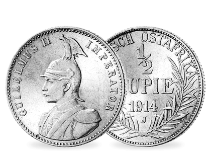 Deutsch-Ostafrikas letzte 1/2 Rupie − Wilhelm II. 1/2 Rupie 1904-1914