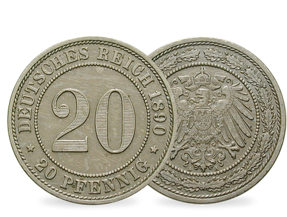 Deutsches Kaiserreich 20 Pfennig 1890/1892