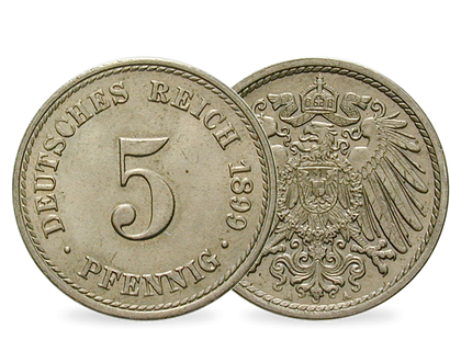 Deutsches Kaiserreich 5 Pfennig 1890-1915