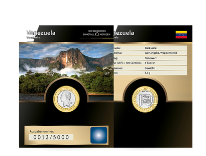 Die schönsten Bimetallmünzen: 1 Bolivar Venezuela