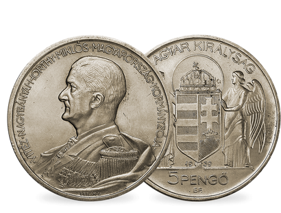 Silbermünze aus dem Zweiten Weltkrieg: Ungarn 50 Pengö
