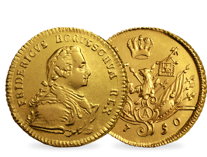 Die erste Goldmünze mit Prägezeichen A – Preußen Friedrichs d’or 1750A" 