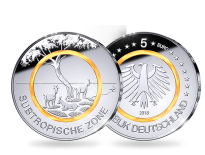 Deutschlands offizielle 5-Euro-Münze "Subtropische Zone" 2018!