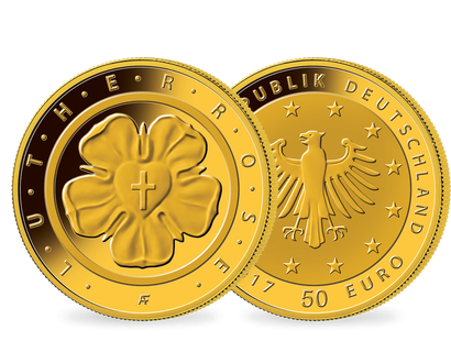Die neue deutsche 50-Euro-Gold-Gedenkmünze "Lutherrose"