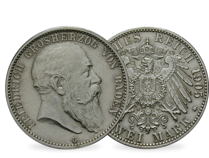Deutsches Reich / Baden 2 Mark 1902-1907 Großherzog Friedrich I.