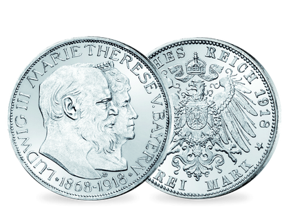 Deutsches Reich / Bayern 3 Mark 1918 König Ludwig III.