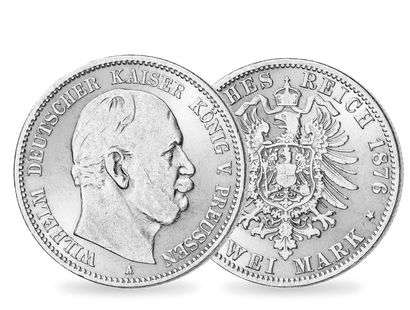 Kaiser Wilhelms einzige 2 Mark − Preußen, 2 Mark Silber 1876-1884
